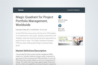 2018 Gartner Magic Quadrant For Project Portfolio Management