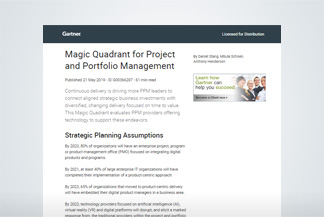 2019 Gartner Magic Quadrant for Project and Portfolio Management