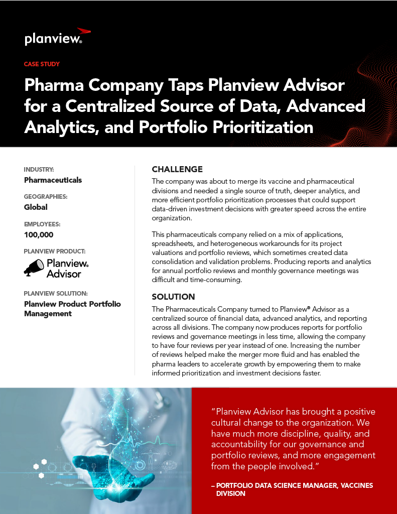 Planview Advisor Pharmaceutical Case Study